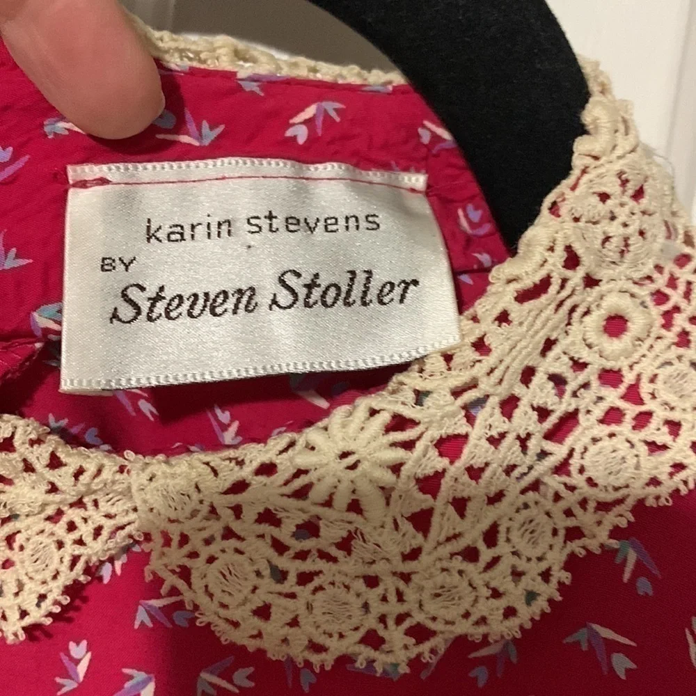 Vintage Karin Stevens by Steven Stoller pink floral dress - Picture 12 of 16